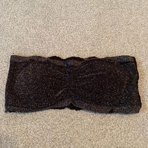 Sparkly Black Padded Strapless Bra